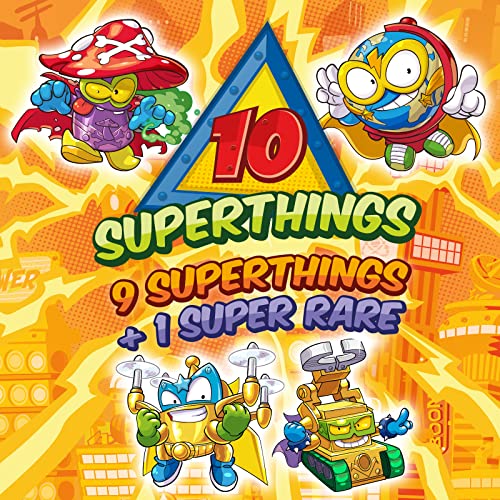 SUPERTHINGS Power Machines – Blíster 10 SuperThings (Incluye 1 líder Dorado) & Lata Team Terrible – 5 SuperThings exclusivos con Efecto Metalizado