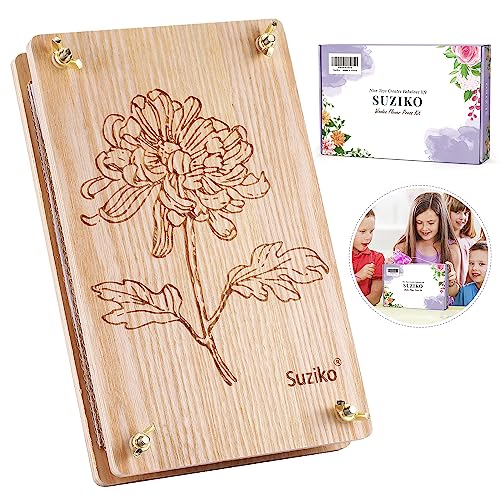 Suziko Gran Kit de Prensa de Flores para Adultos y Niños - Mide 27.5 x 17.8 cm, Ideal para Artesanía y Manualidades para Adultos, Prensa de Hojas y Flores - Un Fantástico Regalo para los Amantes