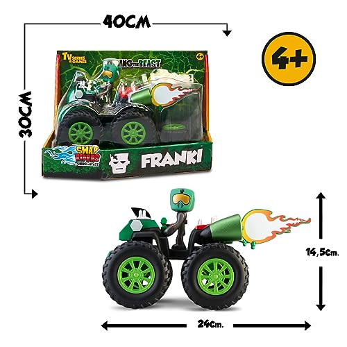 Swap Riders - Quad FRANKI, vehículo de juguete con diseño de Frankenstein, con 1 figura de un rider, más de 12 piezas intercambiables, para niños y niñas desde 4 años, Famosa (WAP01300)