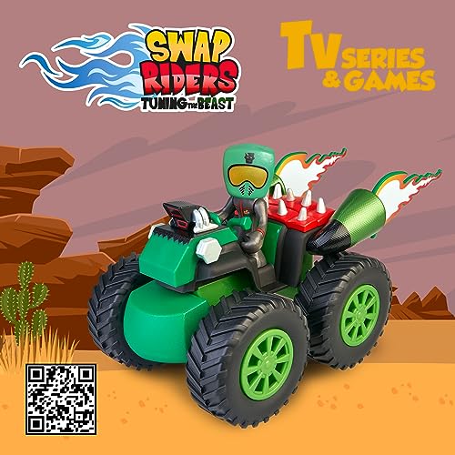 Swap Riders - Quad FRANKI, vehículo de juguete con diseño de Frankenstein, con 1 figura de un rider, más de 12 piezas intercambiables, para niños y niñas desde 4 años, Famosa (WAP01300)