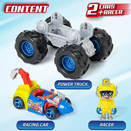 T-RACERS Turbo Truck Turbo Digger – Súper vehículo con 1 piloto y 1 vehículo exclusivos. Compatible con otros coches T-Racers