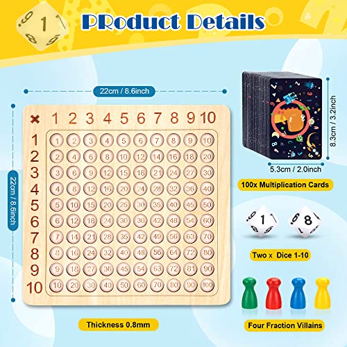 Tablas de Multiplicar de Madera, Juegos de Mesa de Tablero de Multiplicación Montessori Juguete Educativos Matemáticos para Niños, Alumnos de Primaria