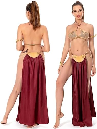 Taeyue Leia - Disfraz de princesa para cosplay, figura Jedi, princesa, esclavo, cosplay, bikini, traje de Halloween, carnaval, trajes para mujeres, S