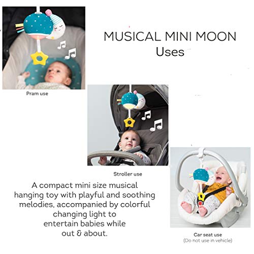 Taf Toys Musical Mini Moon, On-The-Go Music & Lights Toy, Parent and Baby’s Travel Companion, Soothe Baby, Keeps Baby Relaxed While Strolling, for Newborns and Up,TAF12585