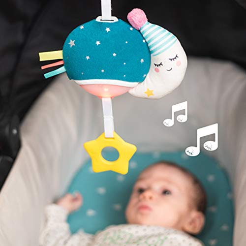 Taf Toys Musical Mini Moon, On-The-Go Music & Lights Toy, Parent and Baby’s Travel Companion, Soothe Baby, Keeps Baby Relaxed While Strolling, for Newborns and Up,TAF12585