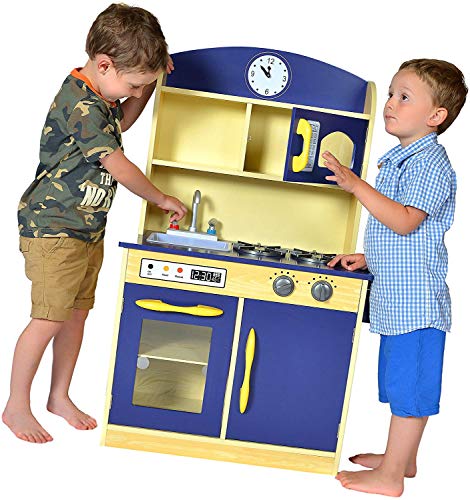 Teamson Kids Cocina De Jugete De Madera En Marino para Niños TD-11412B