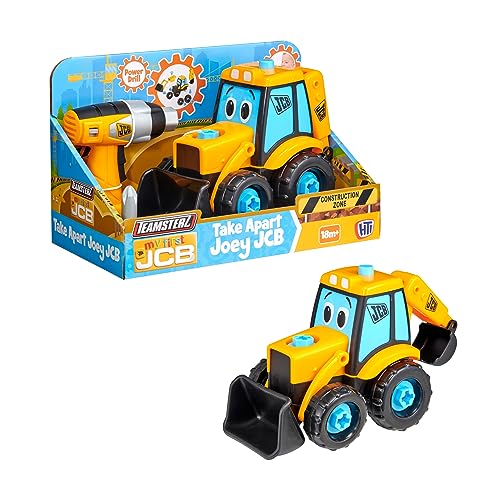 Teamsterz Mi Primer camión JCB Take Apart Joey Digger | Juguete de Taladro a batería y Juguete de construcción Desmontable | Juego de Excavadora de construcción de 16 Piezas | Edades 18M+