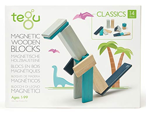 Tegu Juego de Bloques de Construcción de madera magnéticos de 14 piezas - Blues , color/modelo surtido