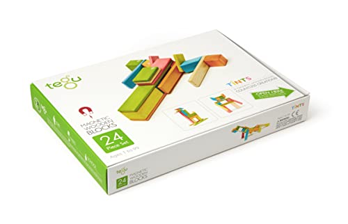 Tegu Juego de Bloques de Construcción de madera magnéticos de 24 piezas - Tintes , color/modelo surtido