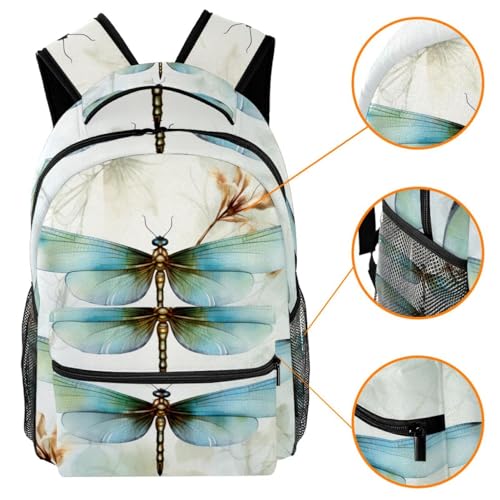 Ten éxito con estilo con nuestra hermosa mochila escolar con patrón de libélula. Eleva tu educación con la moda, multicolor