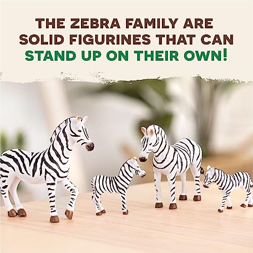 Terra by Battat Juguete – Estatuilla Familia Cebra Safari – Animales de la Selva – Zebra Family, Color marrón/a (AN2728Z)