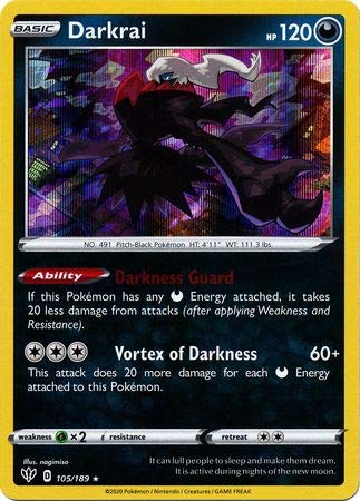 THE POKEMON COMPANY INTERNATIONAL Tarjeta individual DARKRAI 105/189 DARKNESS ABLAZE