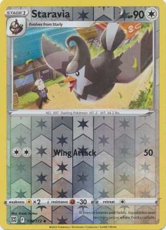 THE POKEMON COMPANY INTERNATIONAL Tarjeta única STARAVIA 118/172 Reverse Holo BRILLIANT STARS