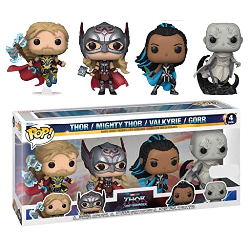 Thor 4: Love and Thunder - Thor, Mighty Thor, Valkyrie & Gorr US Exclusive Pop! 4-Pack