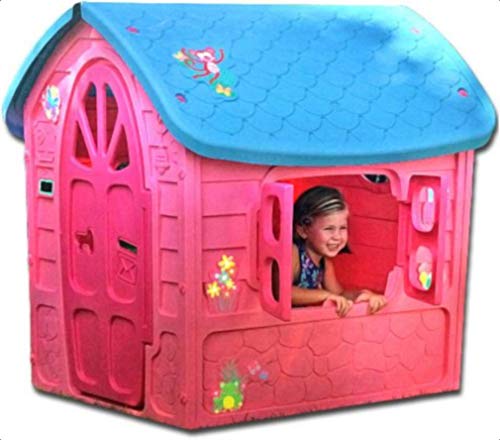 thorberg Casa de juegos maxi - Casa de juegos infantil extragrande, 120 x 113 x 111 cm, fabricada en la UE, color rosa