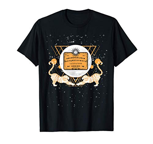 Tigre Fases de la Luna Tarot Celestial Místico Sol y Luna Camiseta