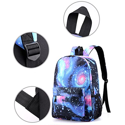 TIK Tok - Mochila de 3 piezas, incluye mochila escolar y estuche para niños y niñas, hombro, bolsa para libros escolares, bolsas para ordenador portátil, mochila para estudiantes, azul marino