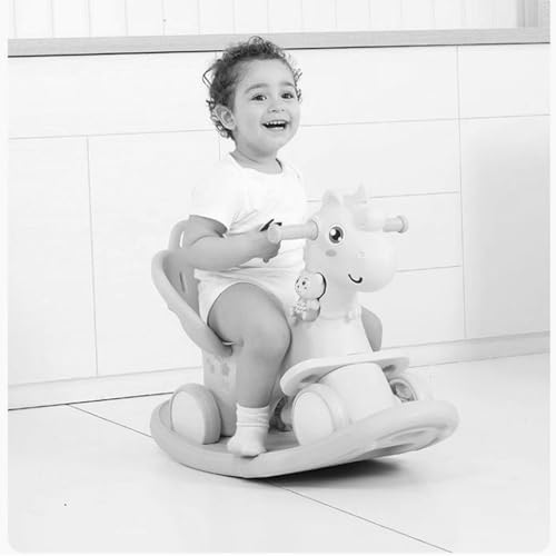 TikTakToo Mecedora 3 en 1 para niños con forma de caballo mecedora con coche deslizante, mecedora para niñas y niños (verde claro/blanco)