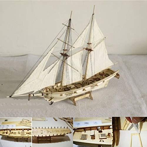 TiSkying Kits de modelos de montaje de buques de Bricolaje, Kit de velero Maqueta de Barcos de Vela de Madera Clásica Decoración Maqueta de Velero de Madera para Niños y Adultos