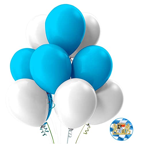 TK Gruppe Timo Klingler 50x globos Oktoberfest Ø 35 cm mezcla blanco y azul para decoración para Oktoberfest, Canstatter WASN (50x globos)