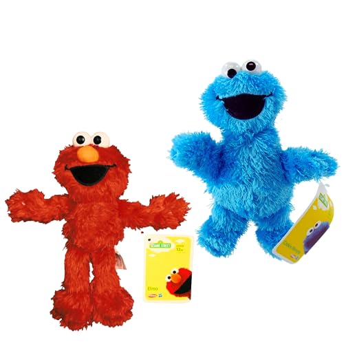 Toptoys2u Bargain Bundles Elmo y Cookie Monster 8" 20cm Peluche súper Suave Nuevo con Etiquetas Juego de 2 Azul