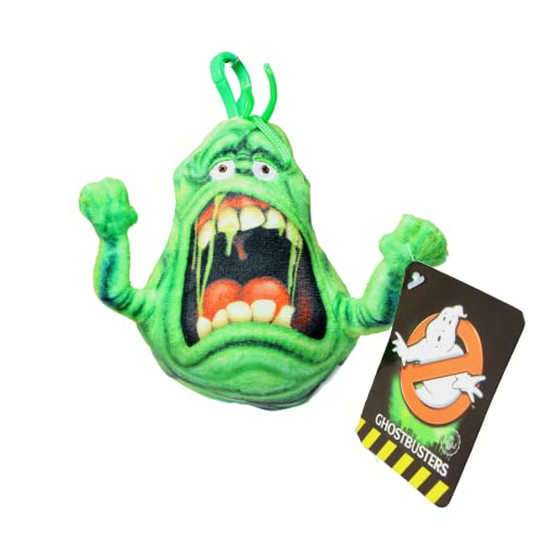 Toptoys2u Bargain Bundles Ghostbusters Slimer - Peluche Grande de 8", Clip para Bolsa de Peluche/Clip para Llaves y Clip para Llaves de plástico de 5" - Set de Regalo de 3 Piezas Talla única