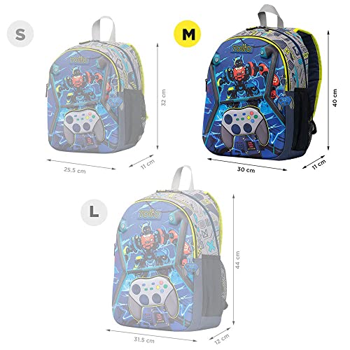 TOTTO Mochila escolar mediana de videojuegos - Monark TAMAÑO PEQUEÑO