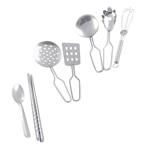 TOYANDONA 1 Juego Mini Casa De Juegos De Acero Inoxidable Utensilio De Cocina Mini Casa De Muñecas Cucharón Realmente Hervido Suite Regalo De Cumpleaños Herramienta para Espaguetis Palillos