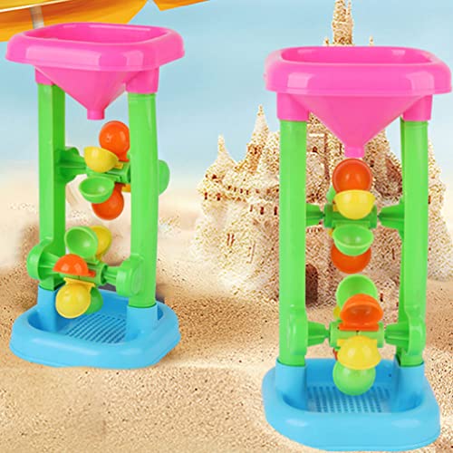 TOYANDONA 1 Juego Reloj De Arena Juguetes De Arena para Niños Pequeños 1-3 Agua De La Bañera Juguetes De Caja De Arena Juguetes De Mesa De Embudo De Hora El Plastico Niño Pequeño Ruedas