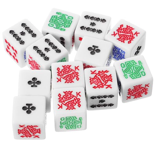 TOYANDONA 12 Piezas Dados De Póquer Dados Sucios Dados De Juego Dados De Dados De Pub De Plástico Dados Dados Juego De Dados Mentirosos Dados De Poker Dados De Pareja Juguete Acrílico