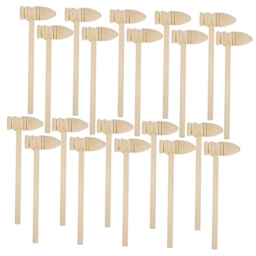 TOYANDONA 20 Piezas Pastel De Martillo Martillos De Cangrejo De Madera Langosta De Juguete Mazo De Pastel De Planeta Pequeño Martillo De Madera Mini Martillo De Madera Masaje Chocolate Niño