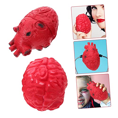 TOYANDONA 8 Piezas Apoyos del Cuerpo Ensangrentado Órgano Humano Falso Cerebro Corazón Artificial Corazón Falso Malditos Organos Humanos Falsos Maniquíes Vinilo Vestir En Forma De Corazon