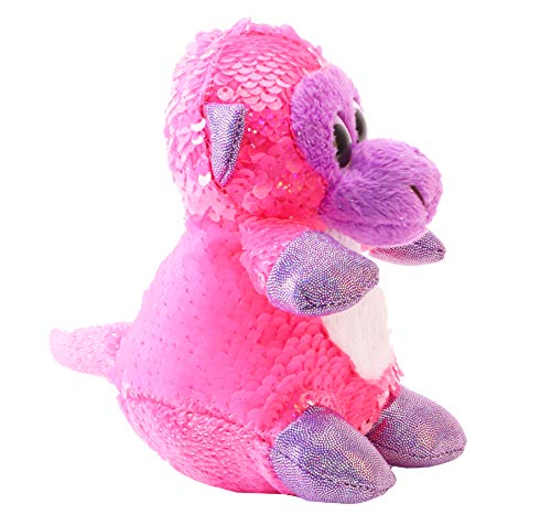 TOYLAND® 13cm Pink & Matte Pink Monkey Soft Toy con Lentejuelas Reveal Lentejuelas Reversibles