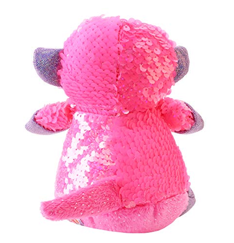 TOYLAND® 13cm Pink & Matte Pink Monkey Soft Toy con Lentejuelas Reveal Lentejuelas Reversibles