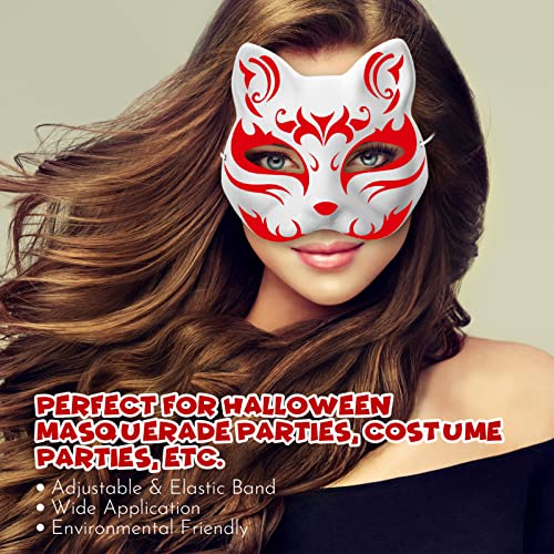 Toyvian 10 máscaras de gato para colorear, máscaras de animales para manualidades, semimáscaras blancas para mascarada, Halloween, niños, cosplay, disfraz, regalos para invitados