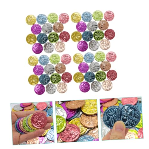 Toyvian 100 Piezas De Monedas De La Suerte De Colores Fichas De Dinero De Juego para Niños Monedas De Recuerdo De Comportamiento Fichas De Monedas para Niños Accesorios De Carnaval