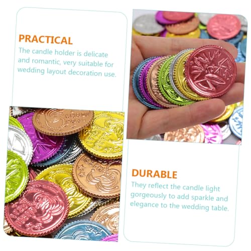 Toyvian 100 Piezas De Monedas De La Suerte De Colores Fichas De Dinero De Juego para Niños Monedas De Recuerdo De Comportamiento Fichas De Monedas para Niños Accesorios De Carnaval