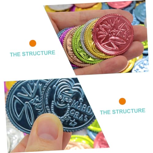 Toyvian 100 Piezas De Monedas De La Suerte De Colores Fichas De Dinero De Juego para Niños Monedas De Recuerdo De Comportamiento Fichas De Monedas para Niños Accesorios De Carnaval