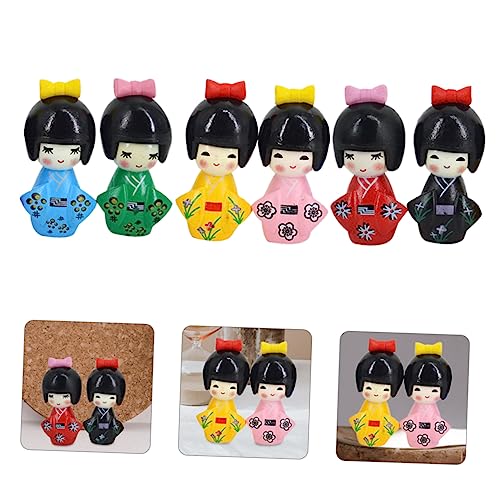 Toyvian 12 Piezas Adornos De Muñecas Kimono Muñeca De Madera Kimono Mini Quimono Decoración De Muñecas Japonesas Decoración Navideña Rusia Cloruro De Polivinilo Niño Dibujos Animados