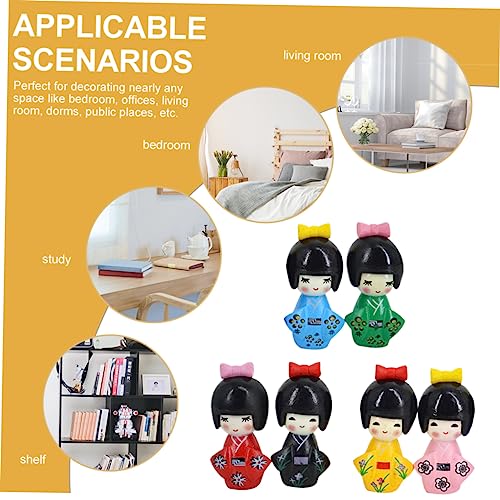 Toyvian 12 Piezas Adornos De Muñecas Kimono Muñeca De Madera Kimono Mini Quimono Decoración De Muñecas Japonesas Decoración Navideña Rusia Cloruro De Polivinilo Niño Dibujos Animados