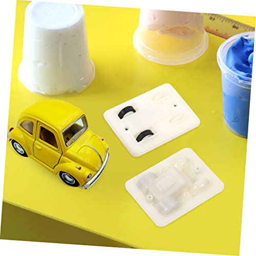 Toyvian 4 Piezas Tire Hacia Atrás De La Base Del Coche Maquetas Coches Accesorios Para Camiones Accesorios De Coche Camión Juguete R Modelo Base Blanco Niño El Plastico Regalo Ultraligero