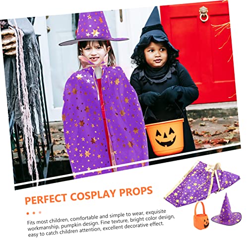 Toyvian Calabaza 5 Juegos De Capa De Halloween Traje De Niño Disfraz De Bruja para Mujeres Ropa De Niños Bolsillo De Disfraz De Cosplay De Halloween Decoración De Capa De Maquillaje