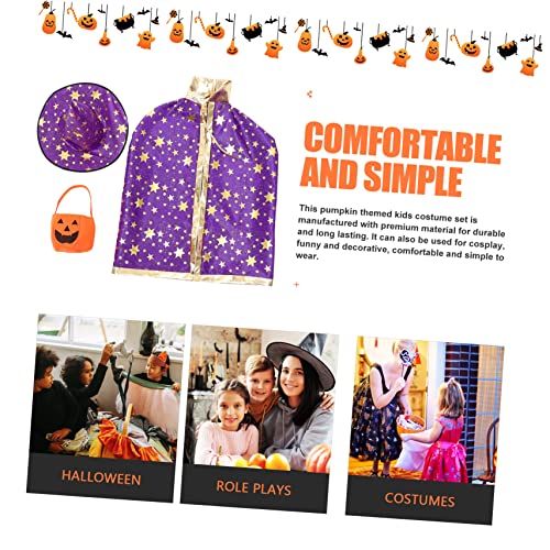 Toyvian Calabaza 5 Juegos De Capa De Halloween Traje De Niño Disfraz De Bruja para Mujeres Ropa De Niños Bolsillo De Disfraz De Cosplay De Halloween Decoración De Capa De Maquillaje