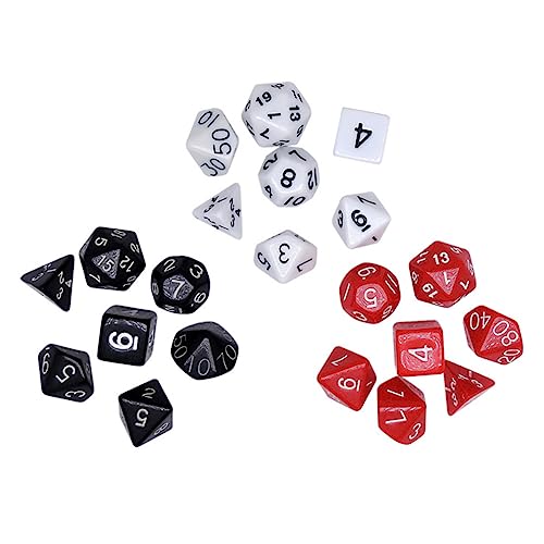 Toyvian Conjunto 4 Dados De Varios Lados Dados De 20 Caras Calabozos y Dragones Blanco Europeo y Americano