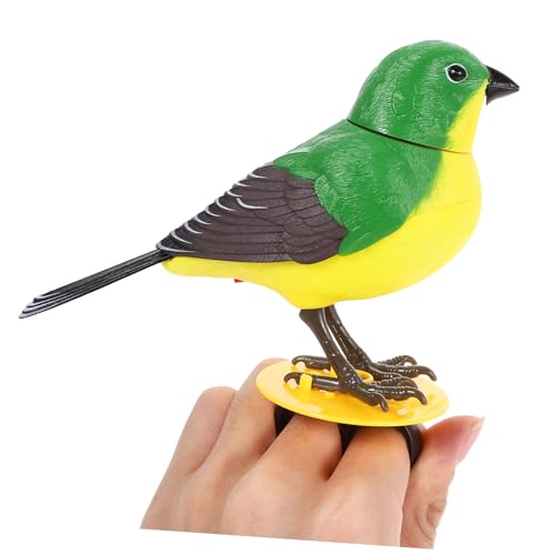 Toyvian Juguetes para Niños Baterías De Decoración Modelo De Pájaro Juguete Divertido Lindo Pájaro Cantor Juguete Pájaro Cantando Juguete Adorno De Pájaro Estatua Correa De Reloj Control