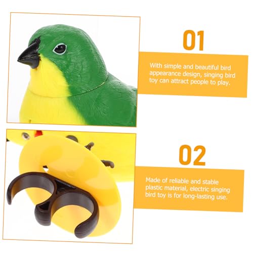 Toyvian Juguetes para Niños Baterías De Decoración Modelo De Pájaro Juguete Divertido Lindo Pájaro Cantor Juguete Pájaro Cantando Juguete Adorno De Pájaro Estatua Correa De Reloj Control