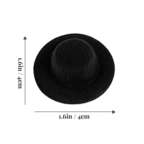 Toyvian Mini Sombreros Formales Negros con Gafas de Sombreros en Miniatura para Manualidades Diy Mini Sombreros de Copa Navideños para Muñeca Manualidades Diy Accesorios para El