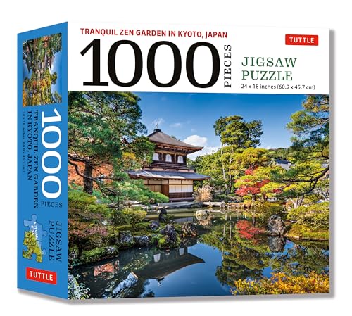 Tranquil Zen Garden in Kyoto Japan- 1000 Piece Jigsaw Puzzle: Ginkaku-ji, Temple of The Silver Pavilion (Finished Size 24 in X 18 in)