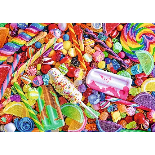 Trefl-1000 Piezas, Cartón Más Grueso, Bio, Caramelos, Piruletas, Helados, Entretenimiento para Adultos Y Niños Mayores De 12 Años uft Puzzle Color Splash: Lollies & Candies, 1000 (10701)