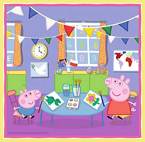 Trefl 34813 - Puzzle 3 en 1, diseño de Peppa Pig Jugando en la Escuela